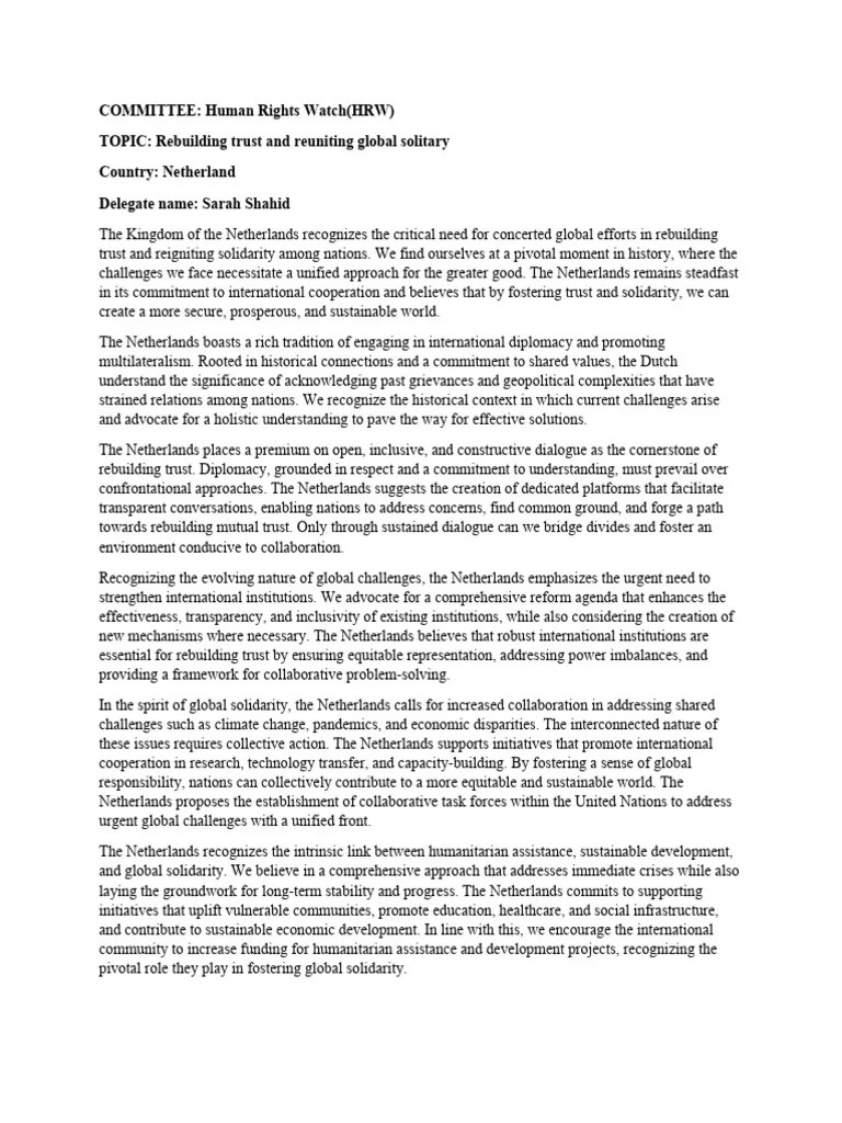 General Topic MUN PDF