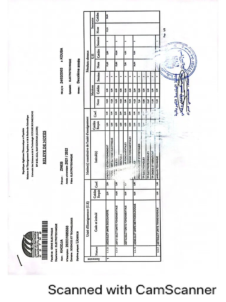 Transcript Second Year PDF