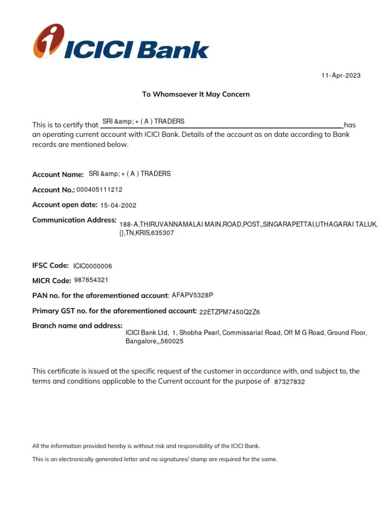 Bankers Certificate PDF