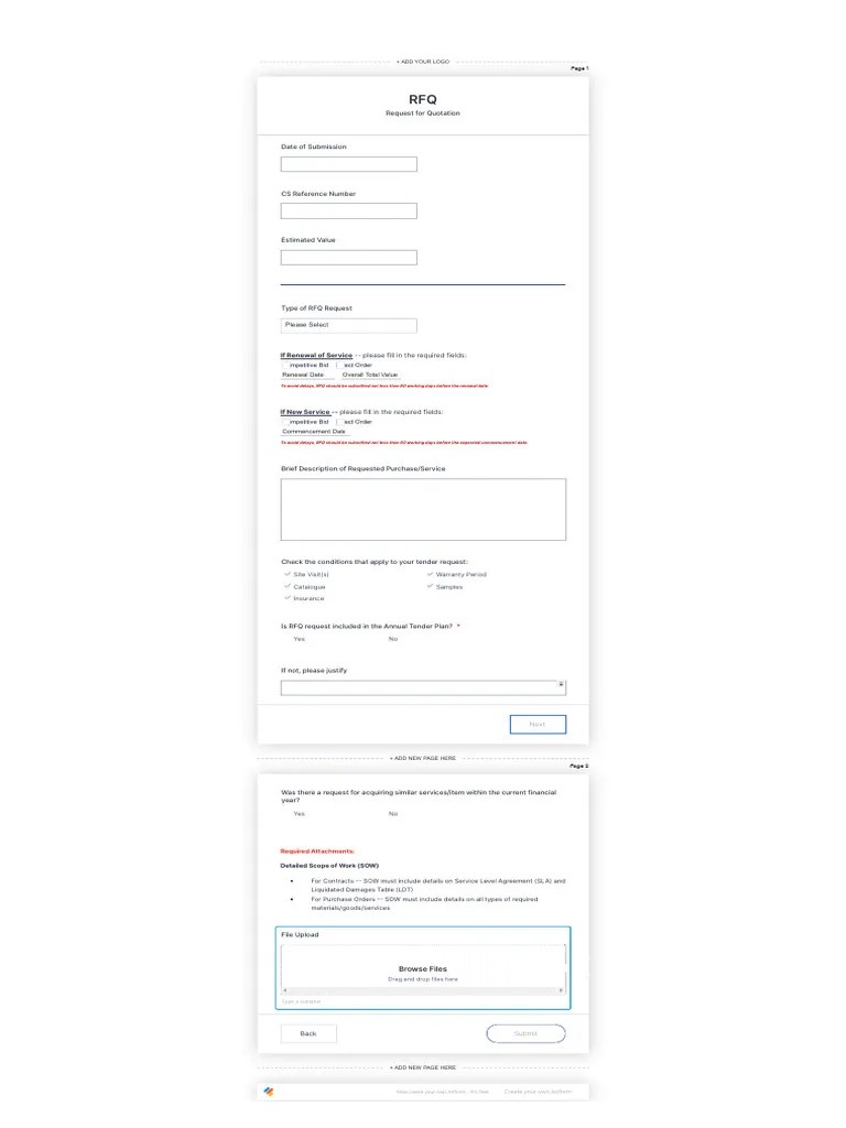 RFQ Jotform Form Builder PDF