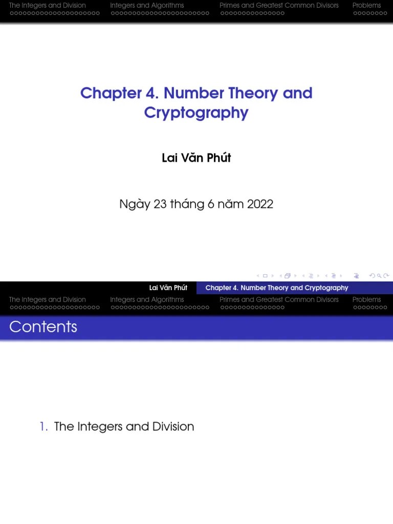 Chapter 4. Number Theory and Cryptography PDF Prime Number