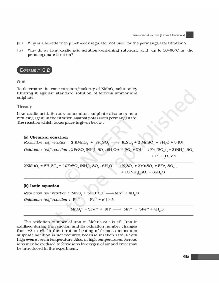 For Grade 12 Mohr Salt Vs KMnO4 PDF