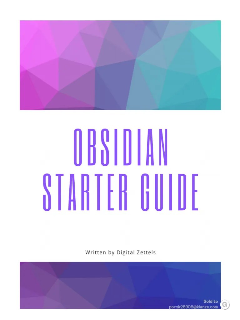 Obsidian Starter Kit | PDF