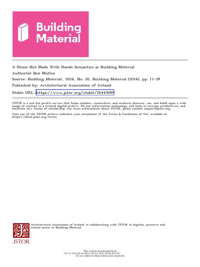 A House Not Made With Hands PDF Word Thought