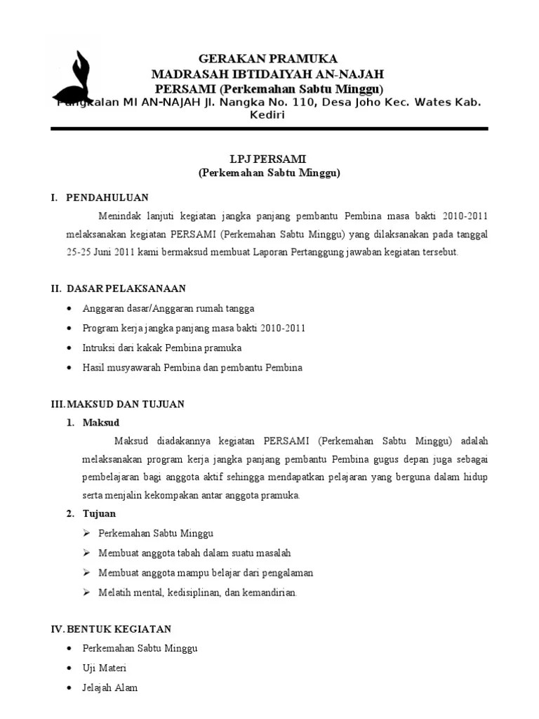 Lpj Kegiatan Pramuka - Blog Materi Pramuka