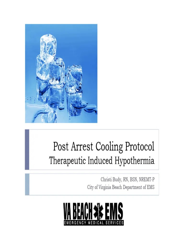Post Arrest Cooling Protocol Therapeutic Induced Hypothermia PDF