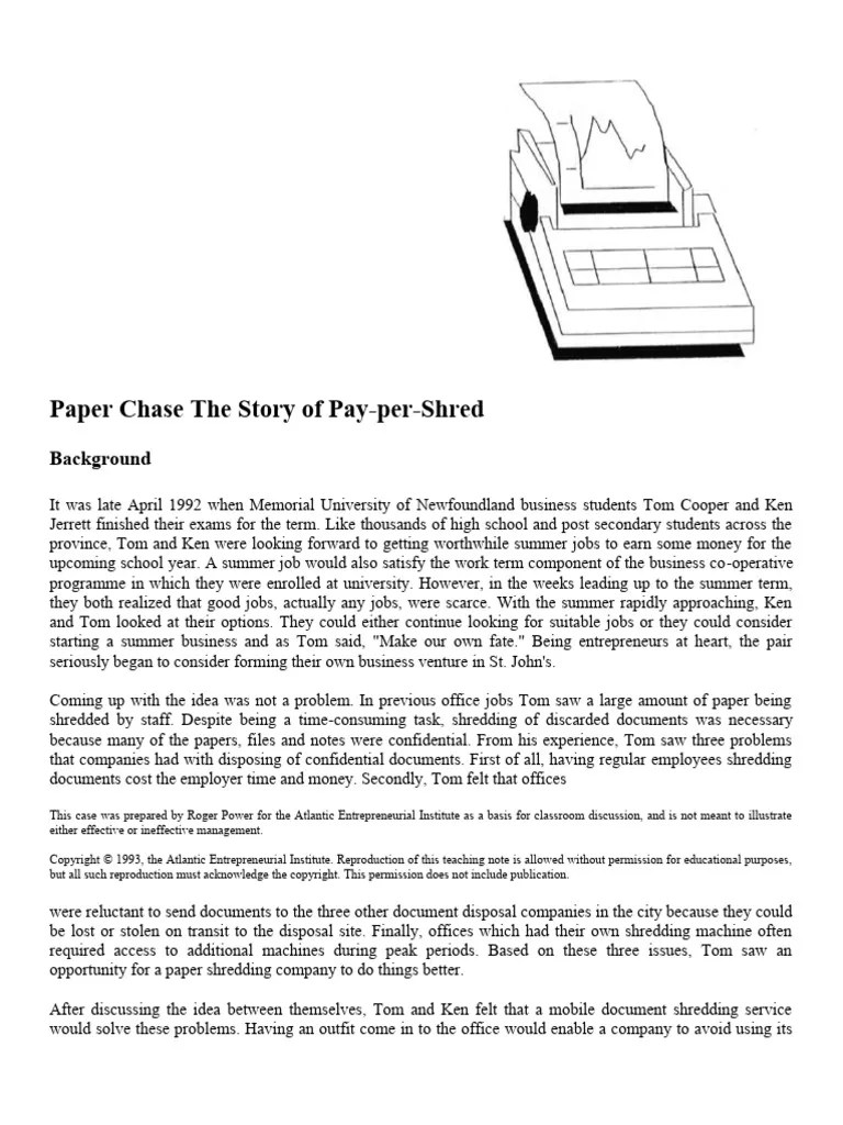 Paper Chase Case Study PDF