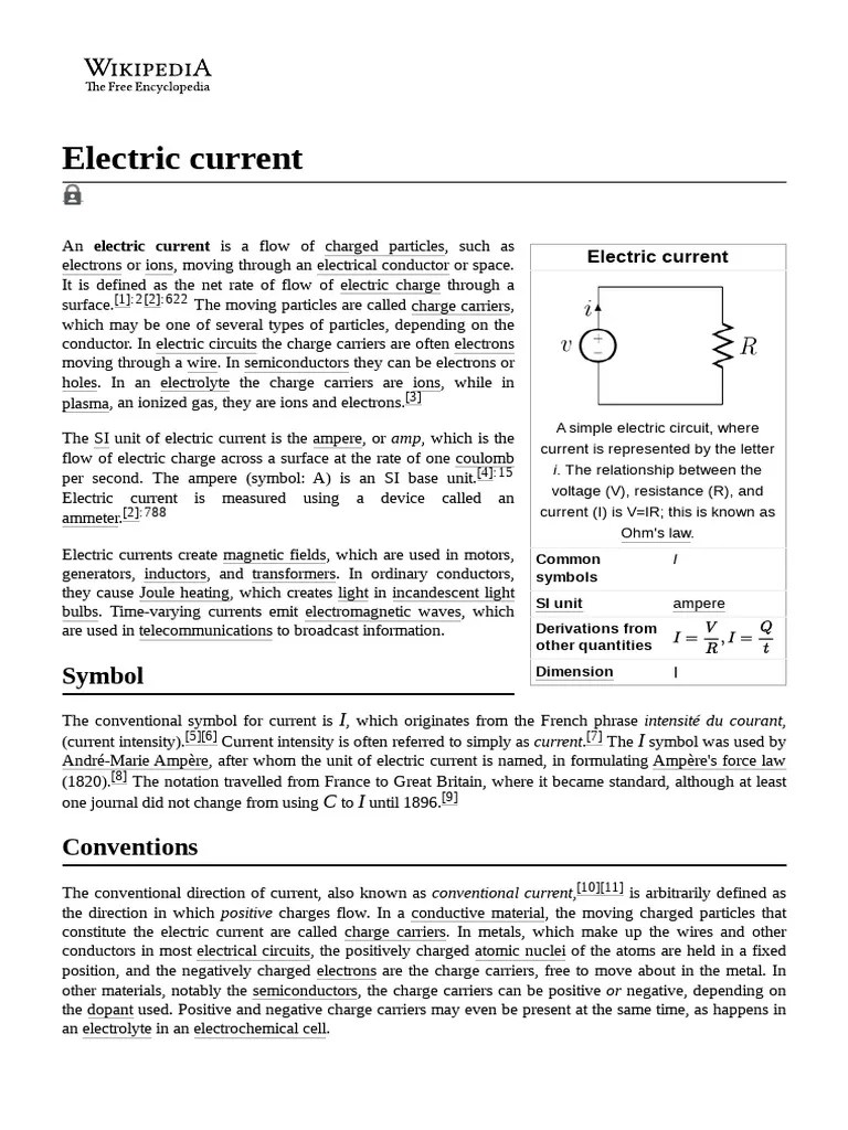 Electric Current PDF