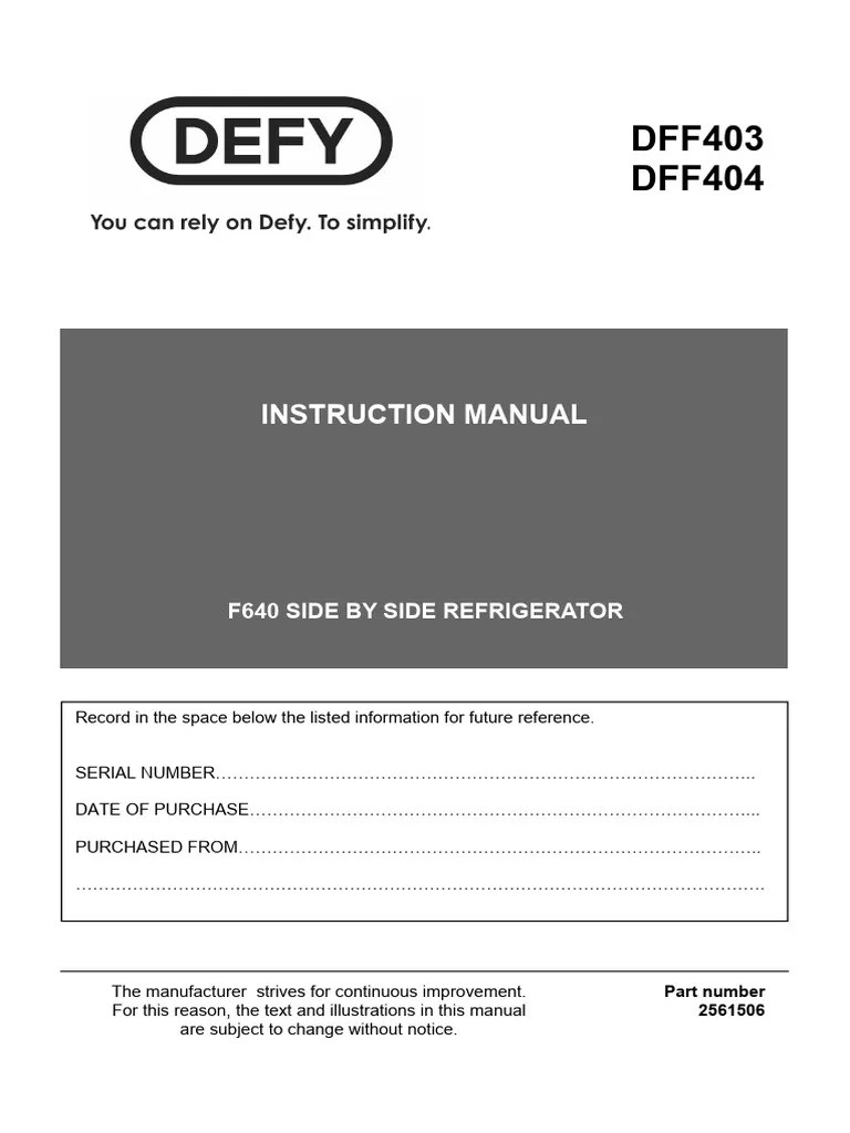 Defy F640 A5 (User Manual) 2013 (Our Fridge) PDF