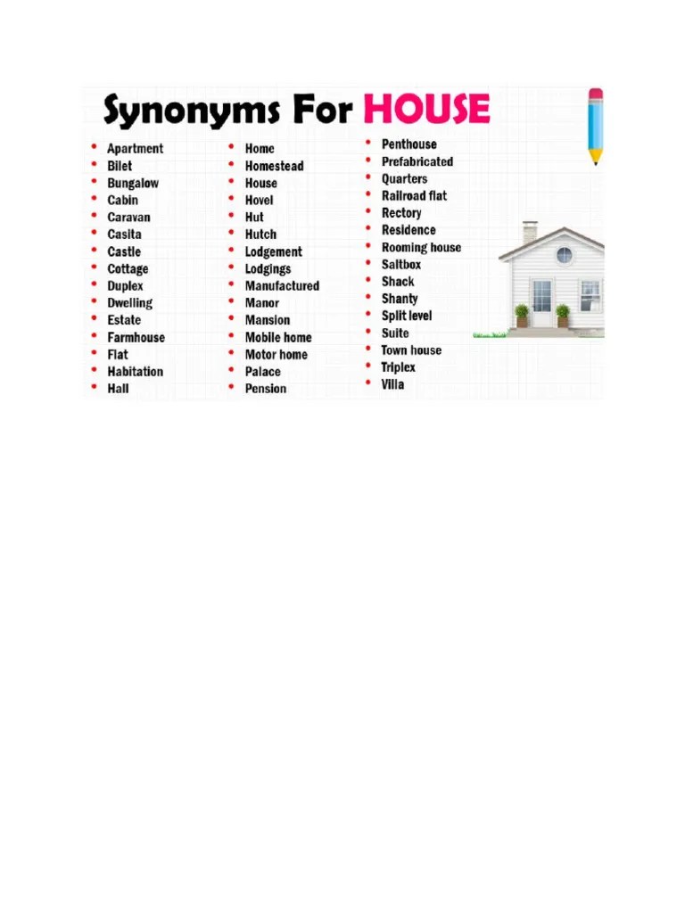45 Synonyms For HOUSE in English PDF