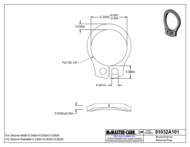 91032A101 Bowed External Retaining Rings PDF