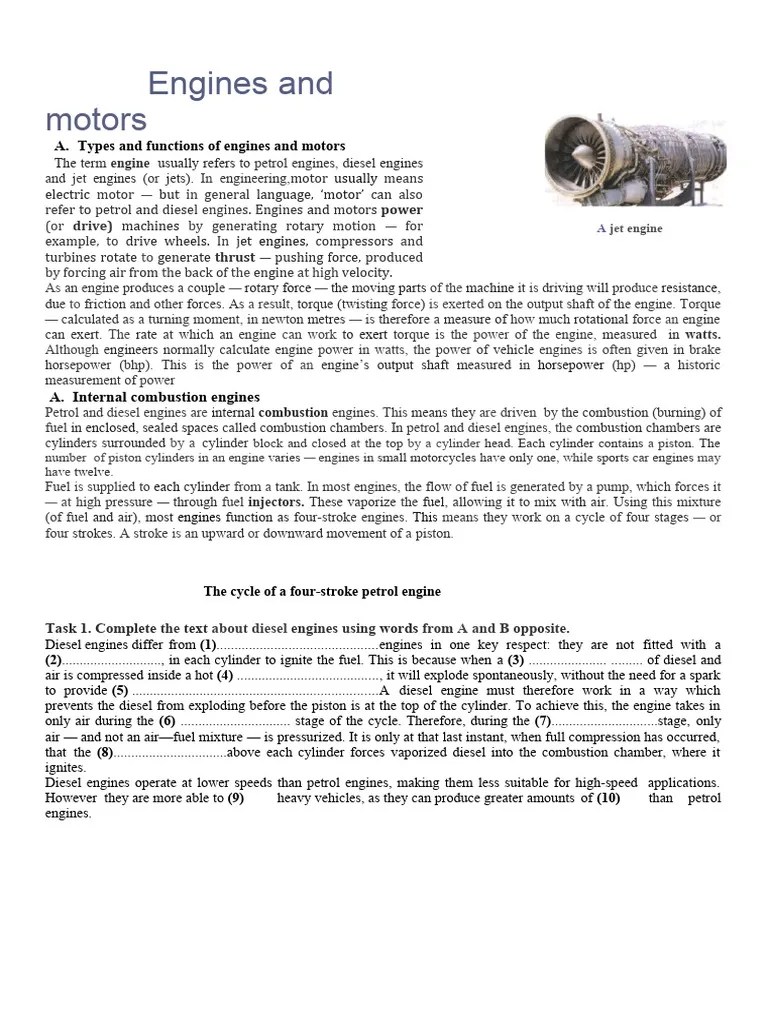 Engines Word PDF Engines Internal Combustion Engine