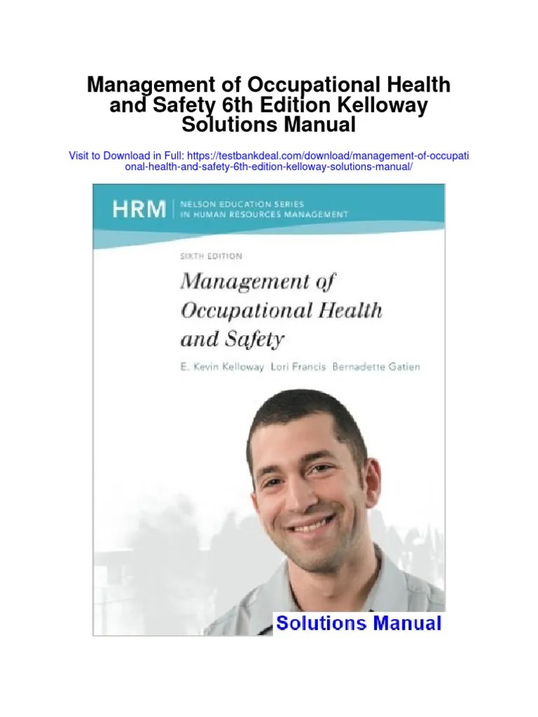 Management of Occupational Health and Safety 6th Edition Kelloway Solutions Manual PDF Air