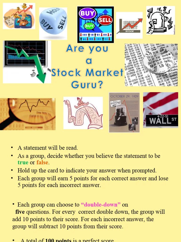 Stock Market Quiz PDF Stocks Stock Market