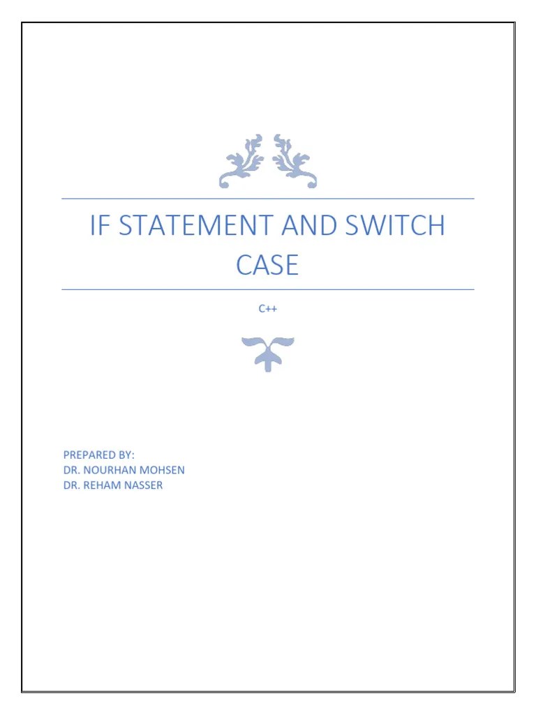If and Switch Examples PDF