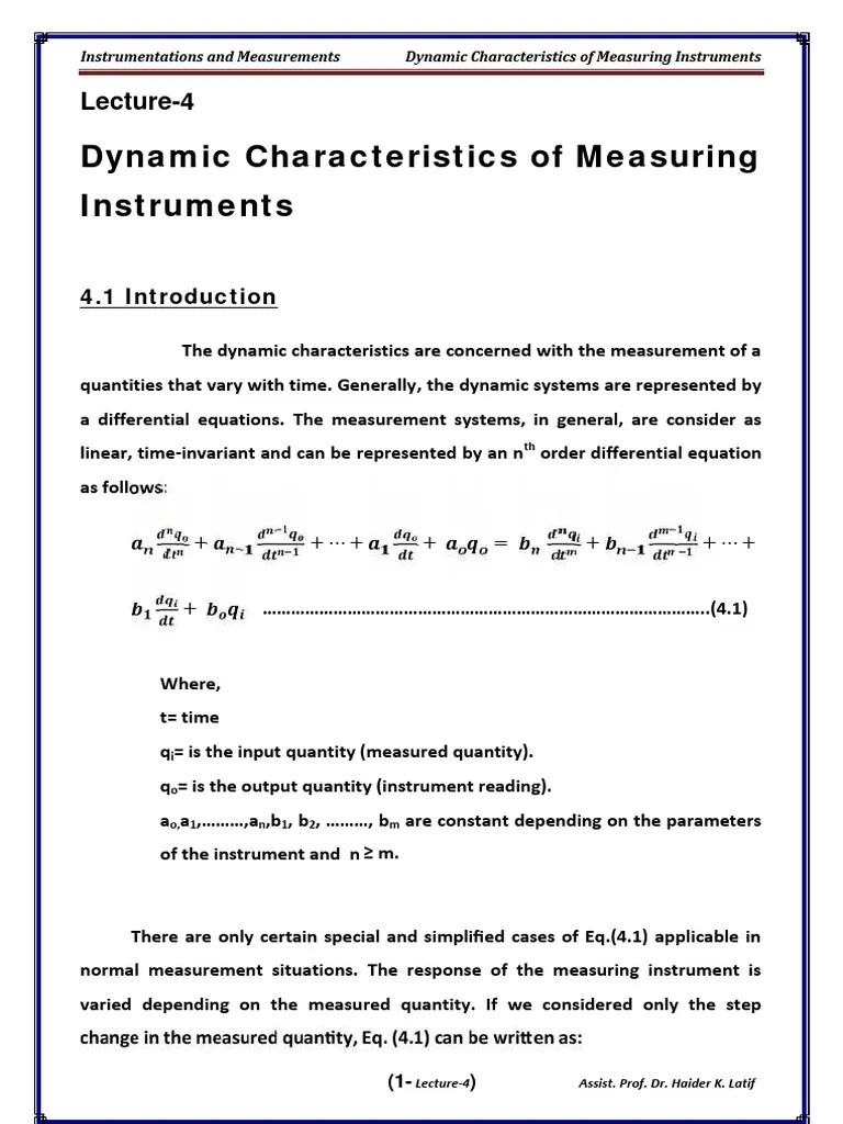 Lecture 4 PDF Damping Differential Equations