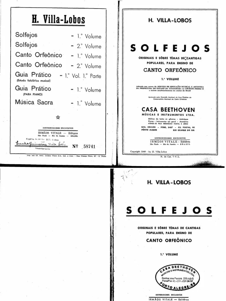 VillaLobos, Heitor Solfejos (1º Volume) PDF Canto Educação Musical