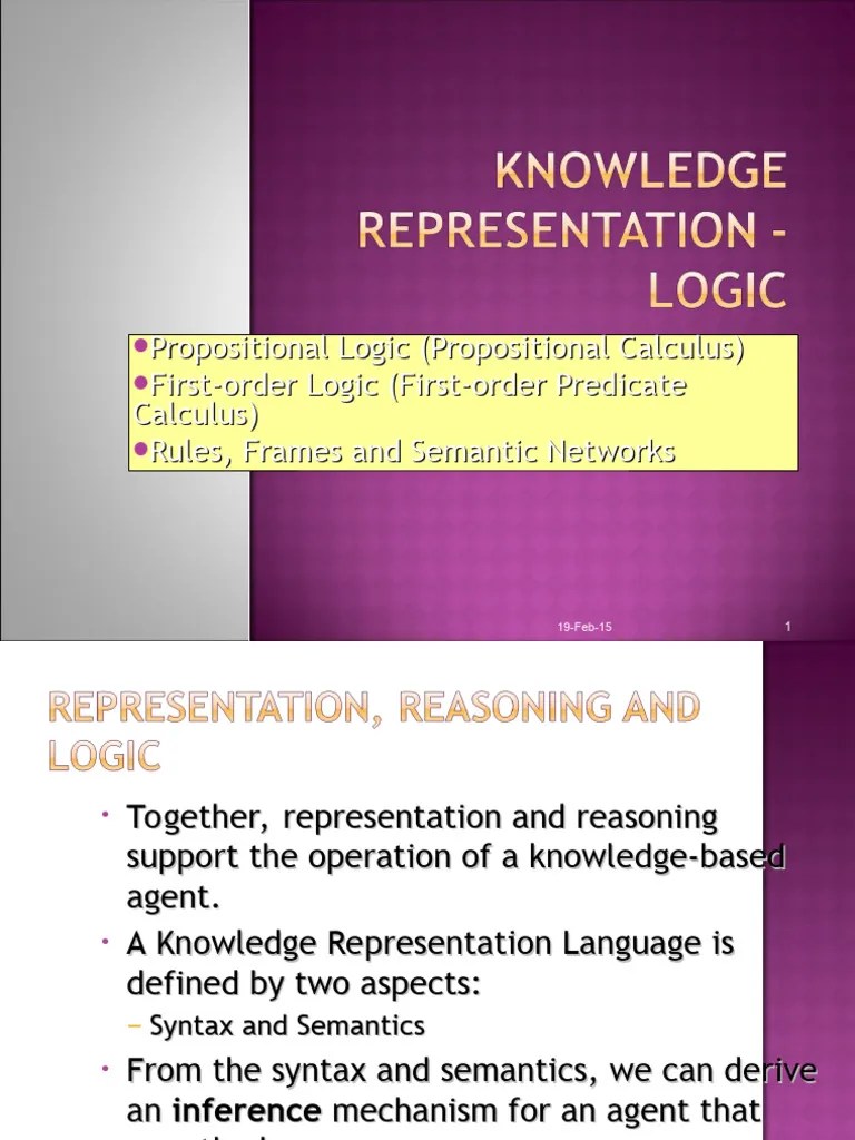 4 Knowledge Representation PDF First Order Logic Truth