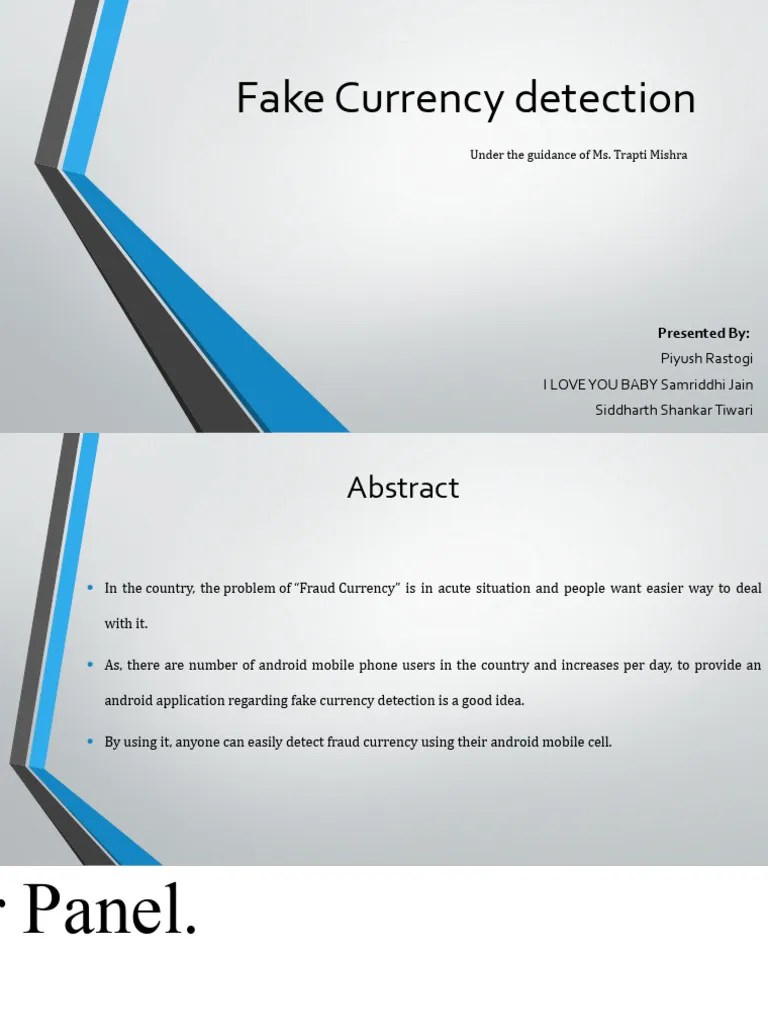 Fake Currency Detection PDF Banknote Currency