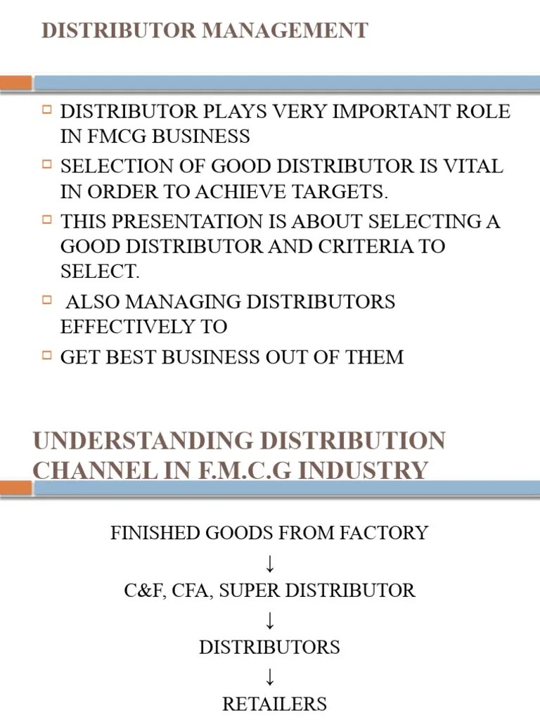 Understanding Role of Distributor and His Management in FMCG Sales