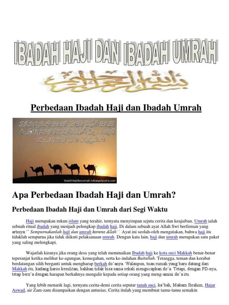 Perbedaan Ibadah Haji Dan Ibadah Umrah | PDF