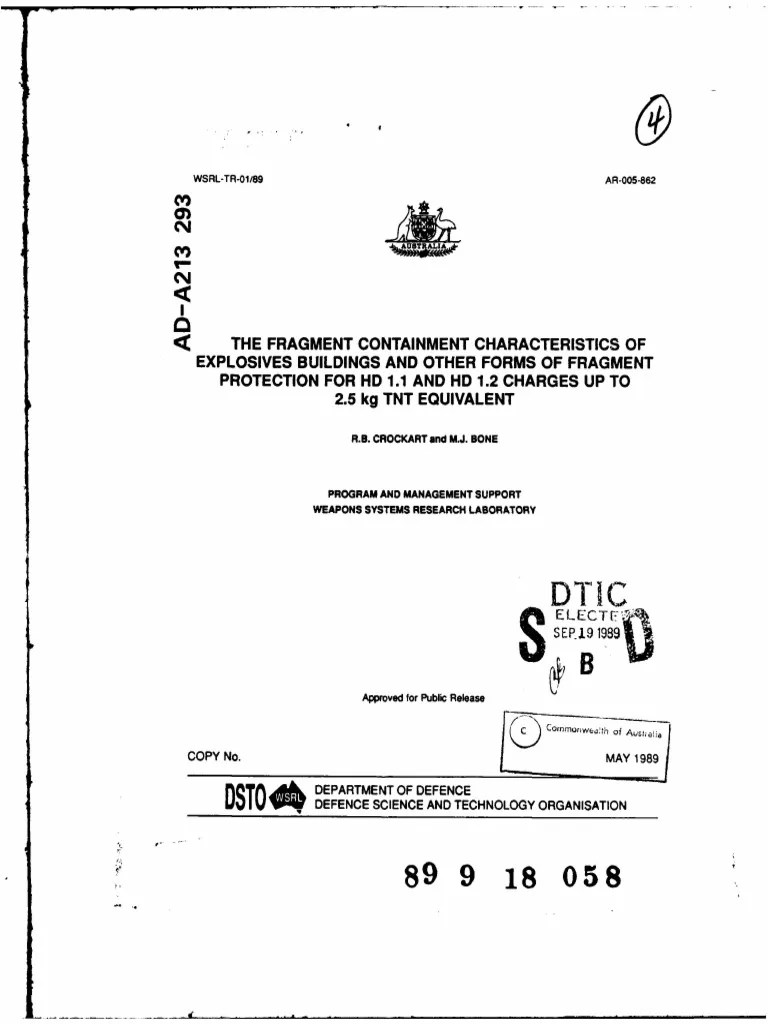 A213293 Shell Tests Prop BLDG AEF PDF Shell (Projectile) Artillery