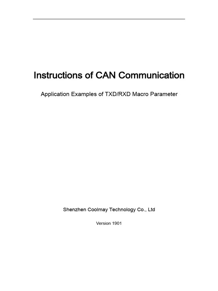 Instructions of CAN Communication PDF User Interface Bit