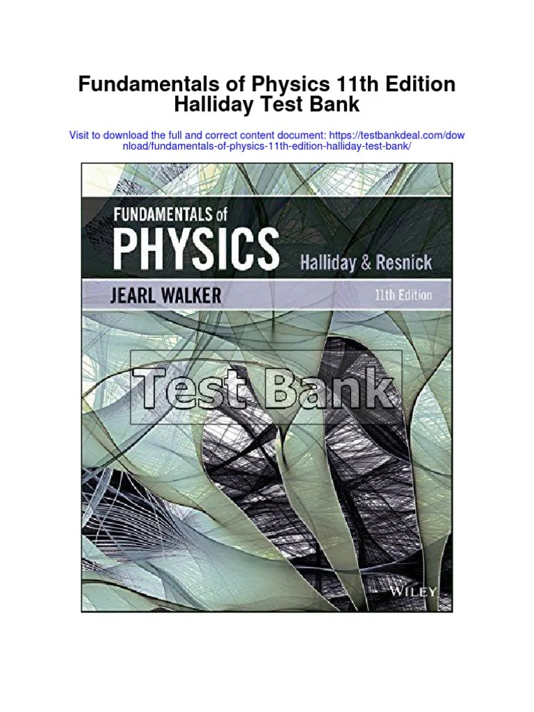 Fundamentals of Physics 11th Edition Halliday Test Bank PDF Force
