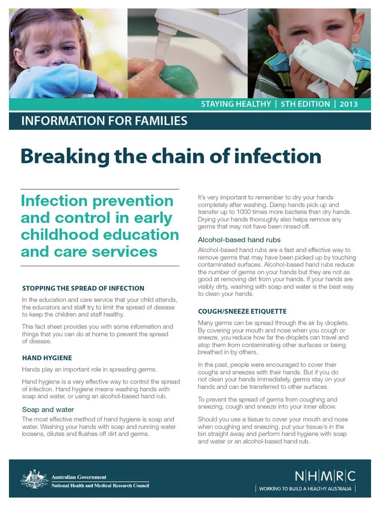 Ch55a Breaking Infection Info Sheet PDF Hand Washing Hygiene