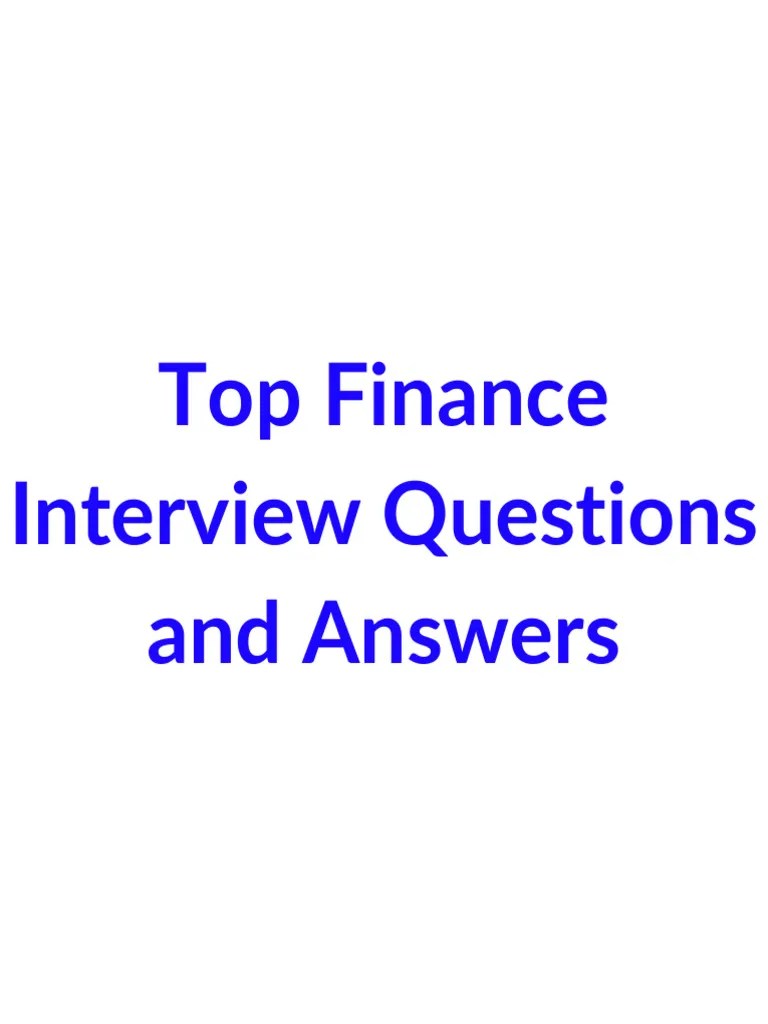 Top Finance Interview Questions and Answers PDF Financial Analyst Debits And Credits