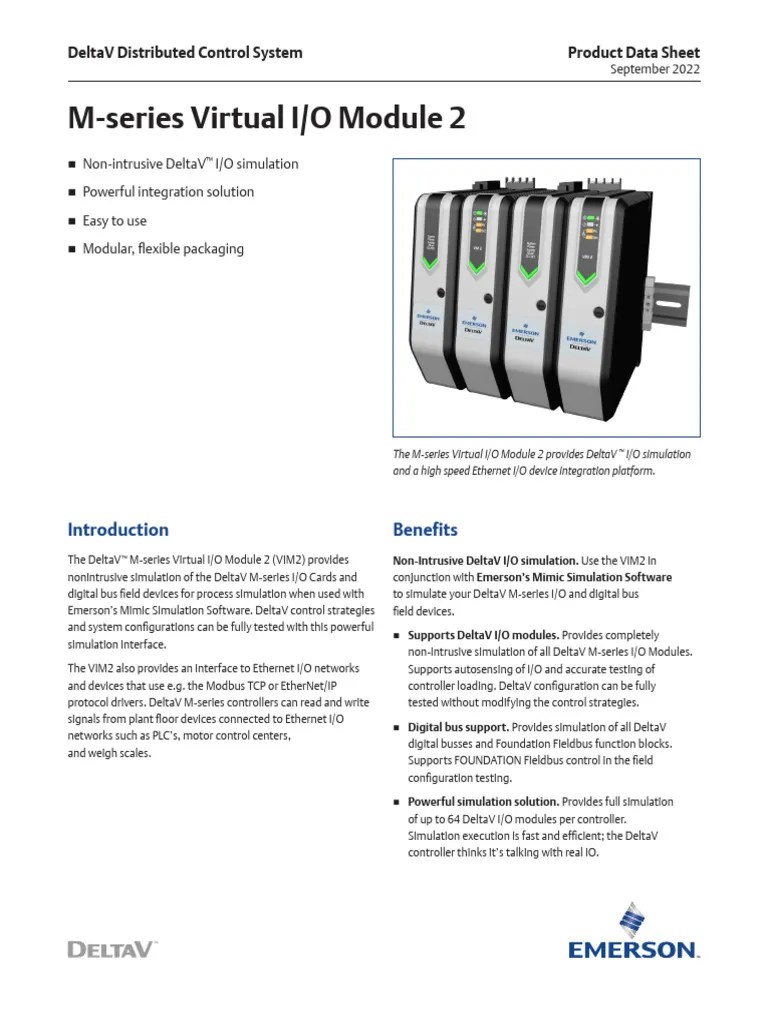Product Data Sheet M Series Virtual I o Module 2 Deltav en 57296 | PDF