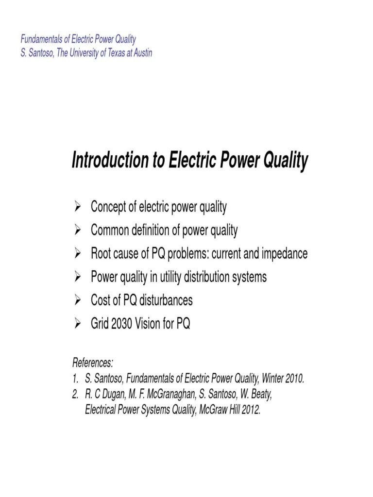 Module 1 Introduction To Electric Power Quality PDF