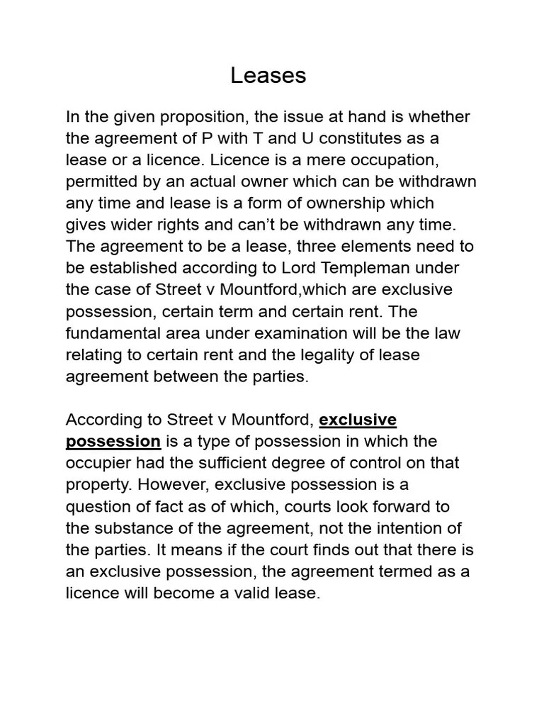 Leases Sample Prop PDF Lease License