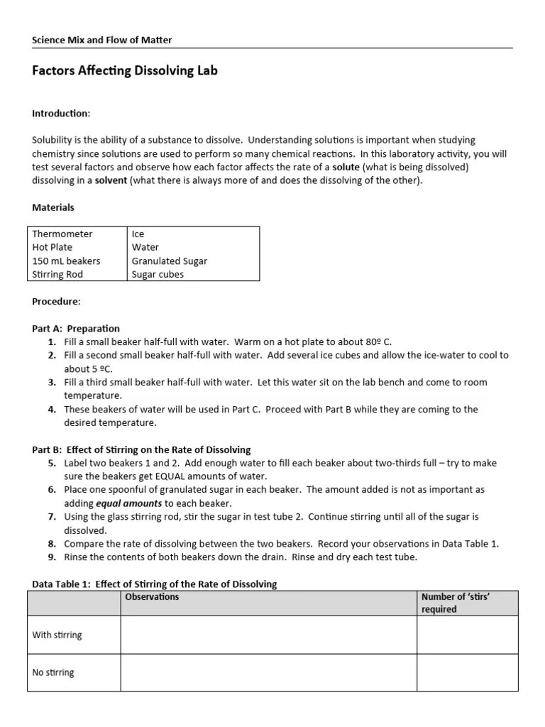 Factors Affecting Solubility | PDF | Solubility | Water