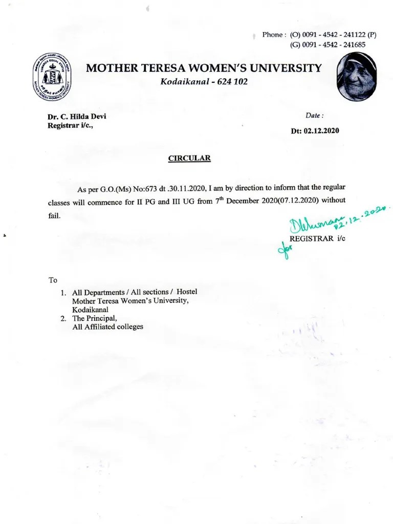 Circular For Reopening For Students PDF