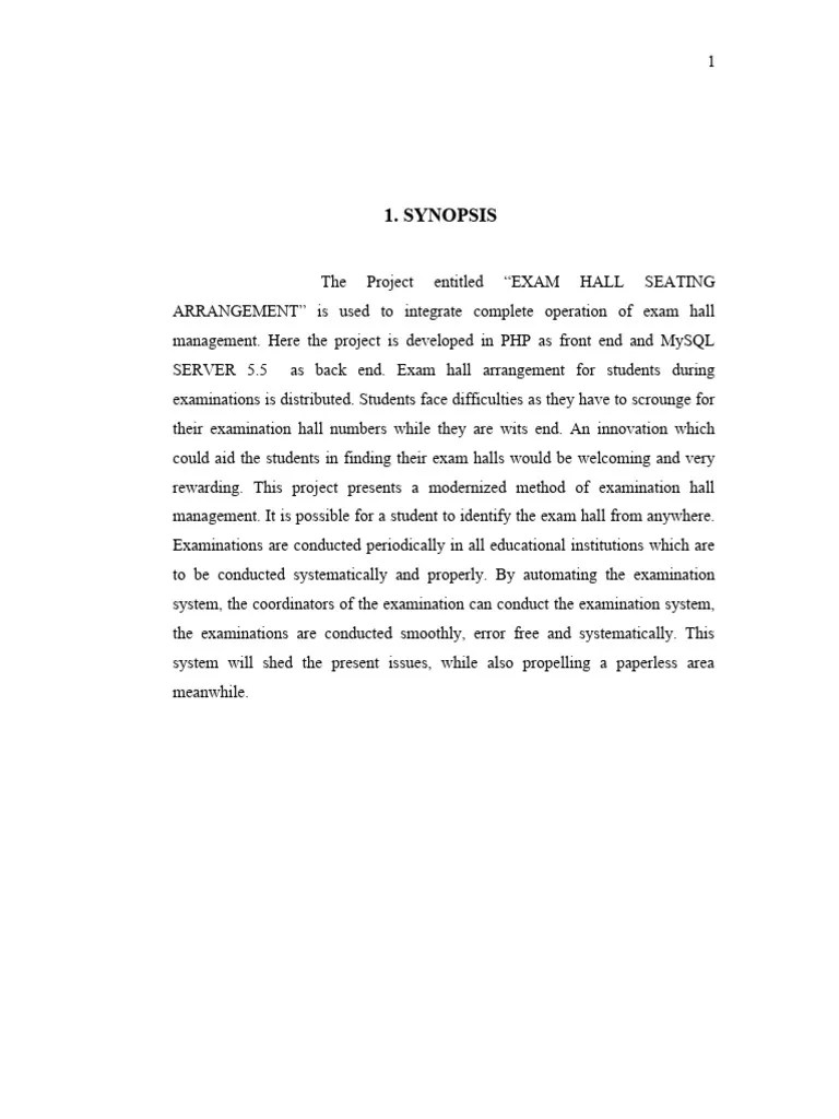Exam Hall Seating Arrangement PDF
