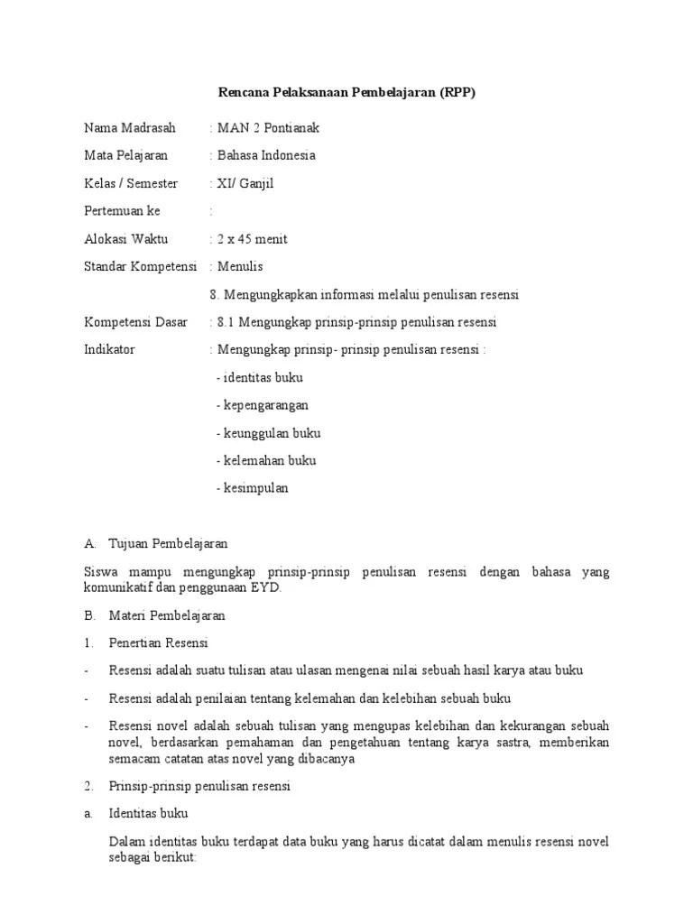 Contoh Resensi Buku Pendidikan Bahasa Indonesia