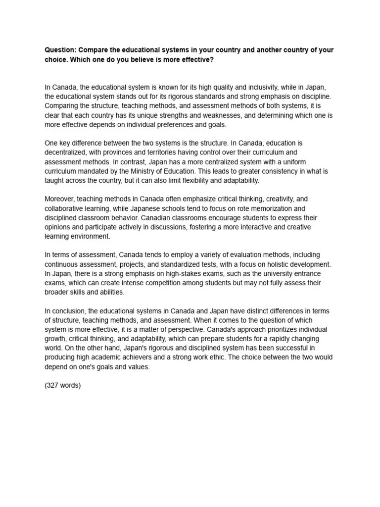 Writing Assignment Example CompareContrast PDF