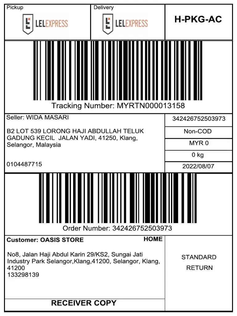 Return Label PDF