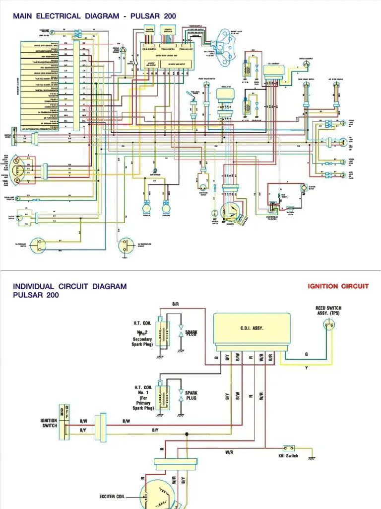PDF Pulsar200 Electricos Diagramas - Compress | PDF | Vehicle Parts