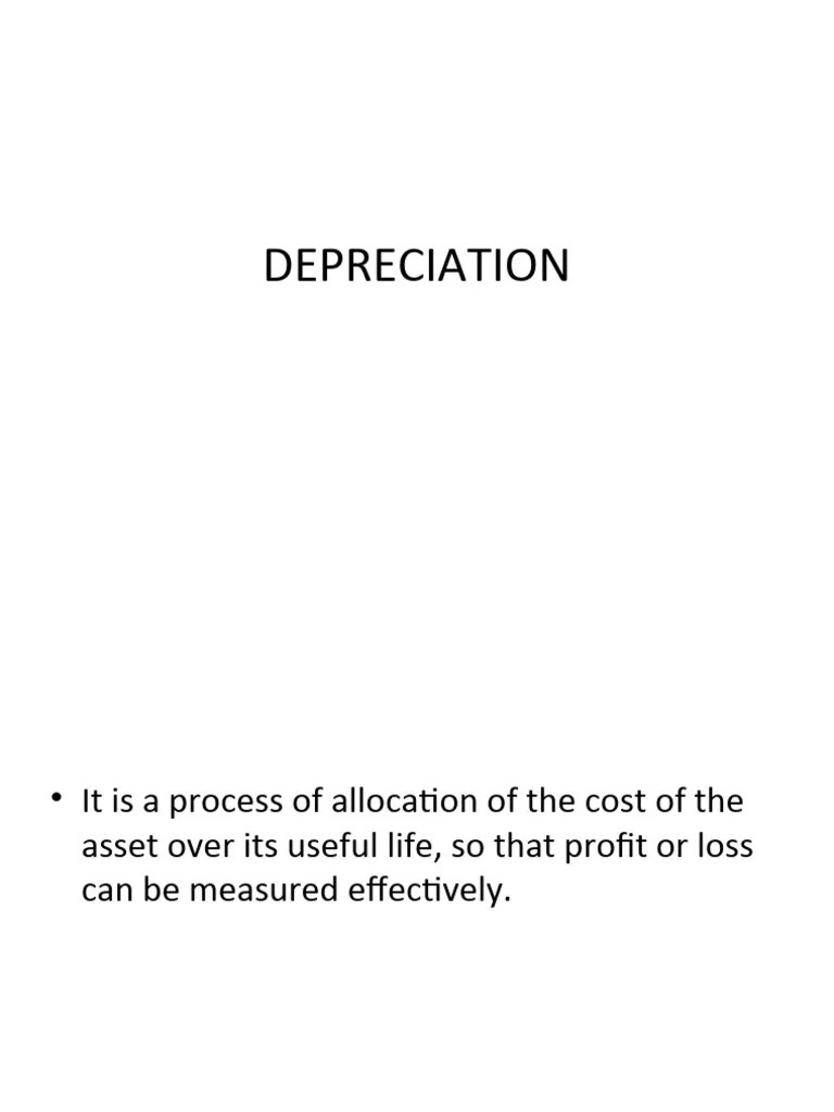 Depreciation PDF Depreciation Investing