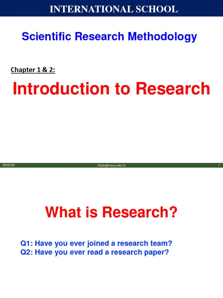 1 Introduction To Research Scientific Investigation Chapters 1,2
