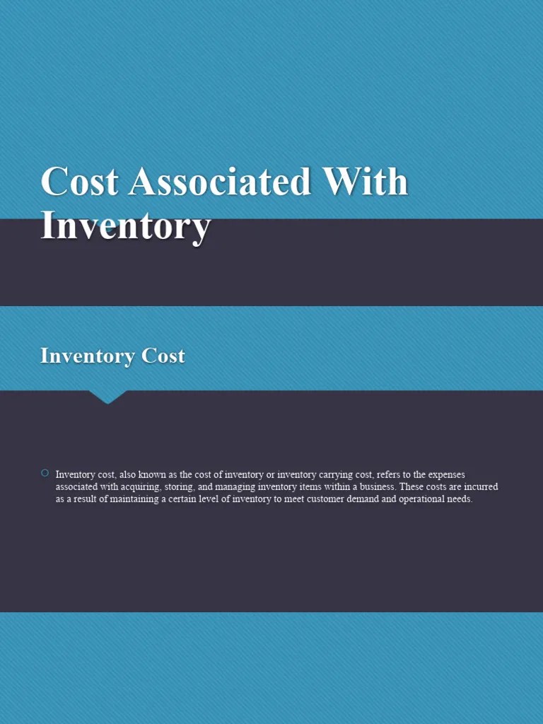 Cost Associated With Inventory PDF Inventory Warehouse
