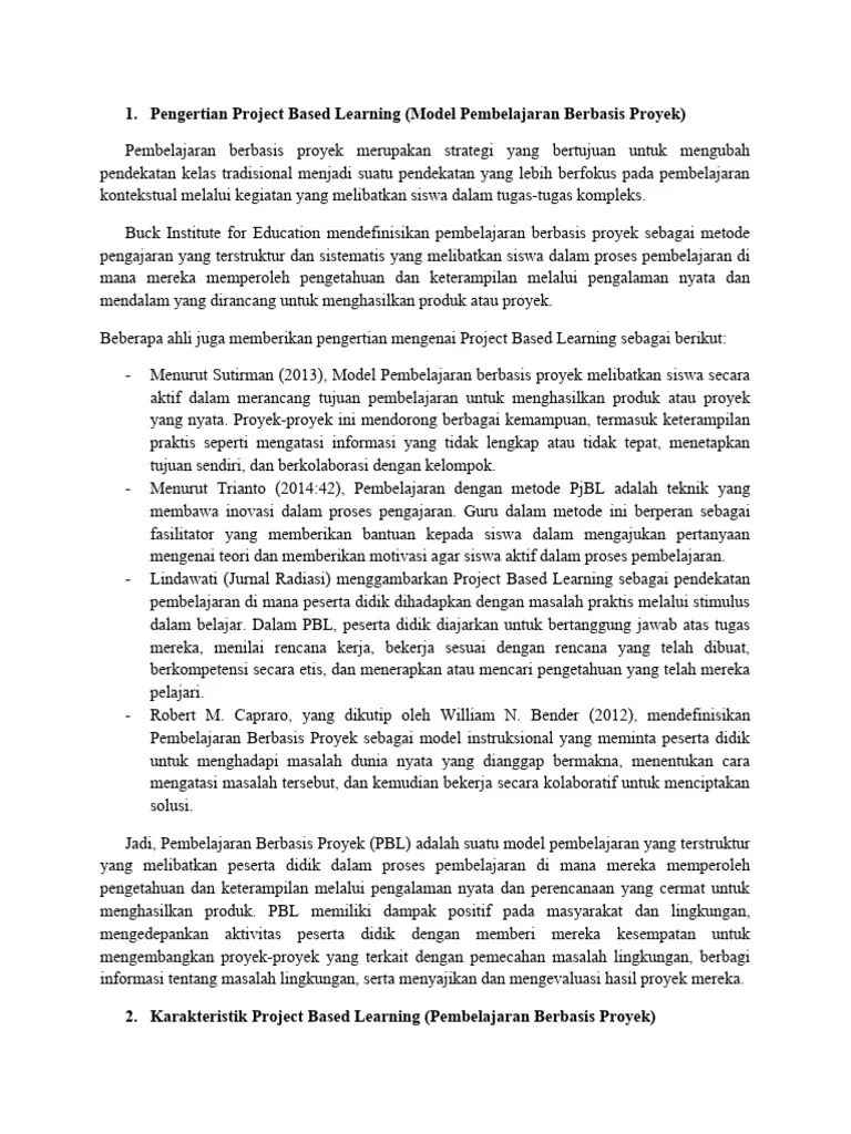 Pengertian Project-Based Learning Dalam Pendidikan Seni