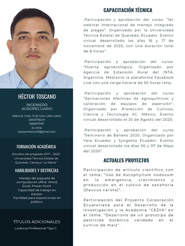Vitae Héctor Toscano Zamora 161023 (Q) PDF Agricultura