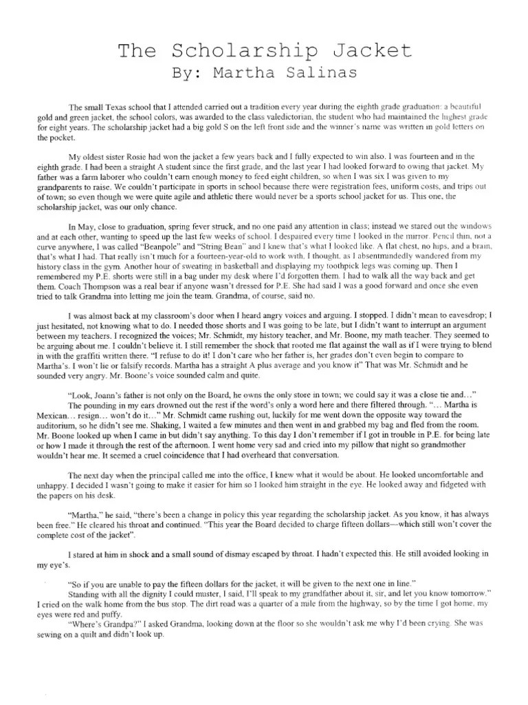 The Scholarship Jacket Reading PDF