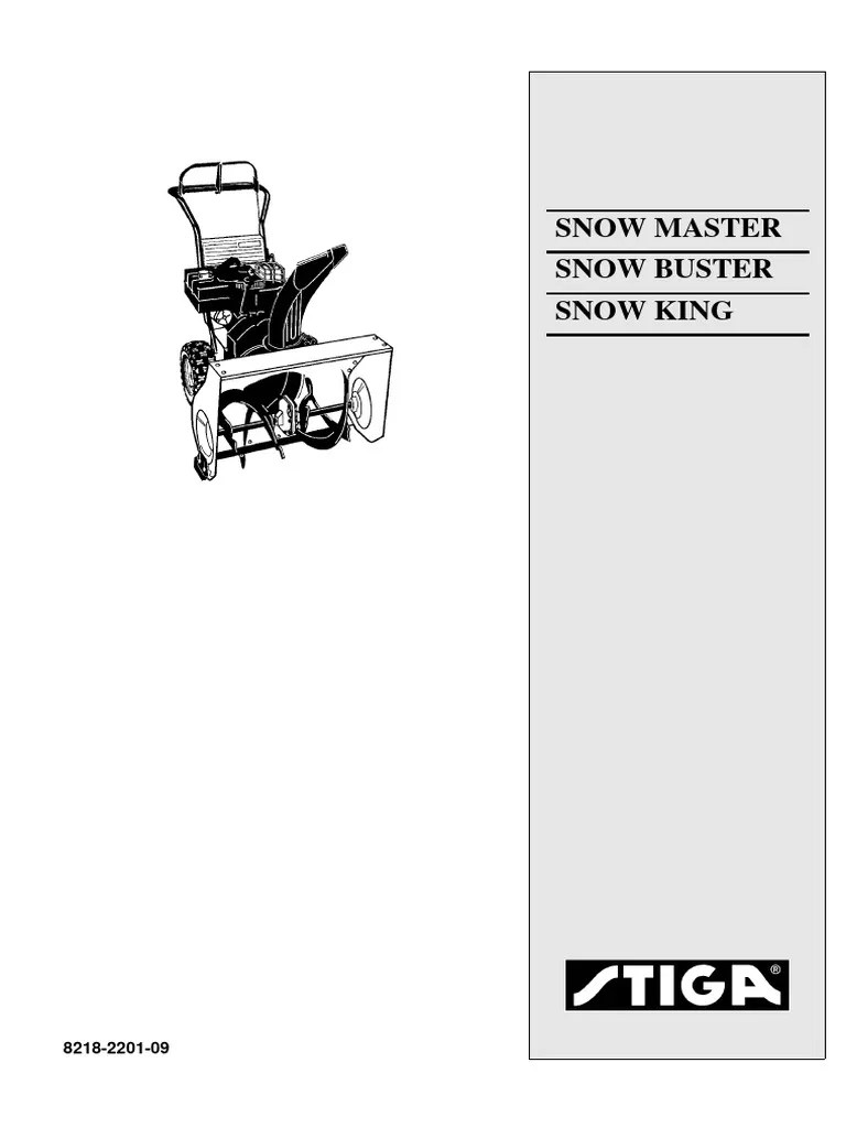 Stiga Snow King Snow Blower PDF