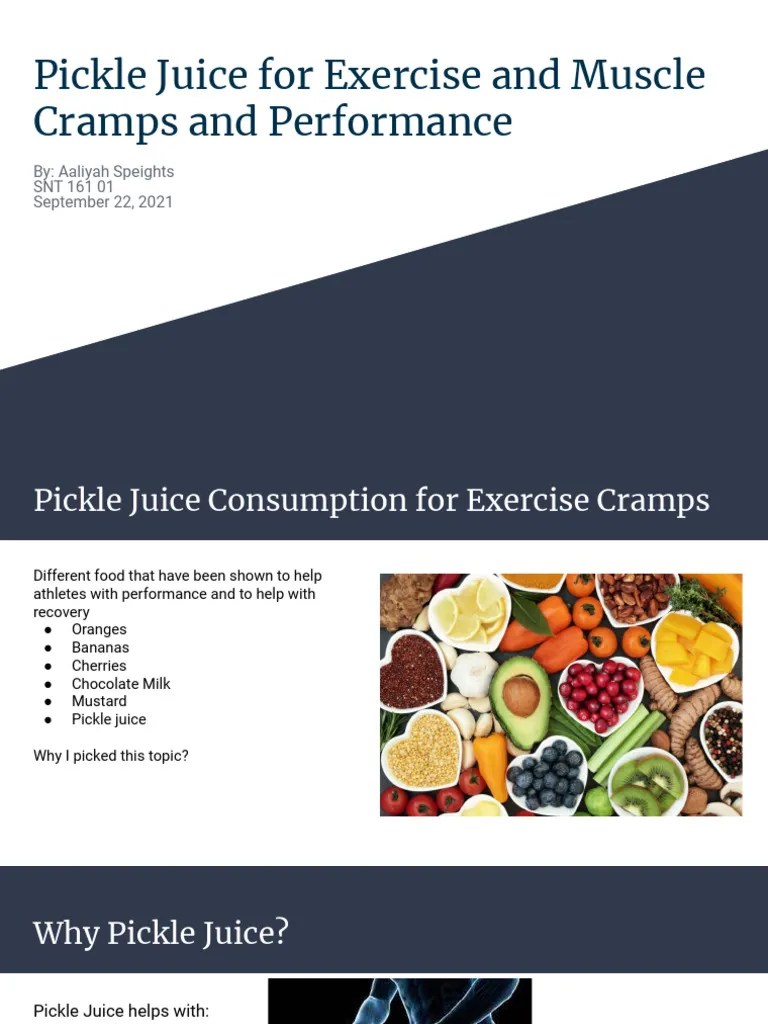 Pickle Juice For Exercise and Muscle Cramps PDF Juice Diet