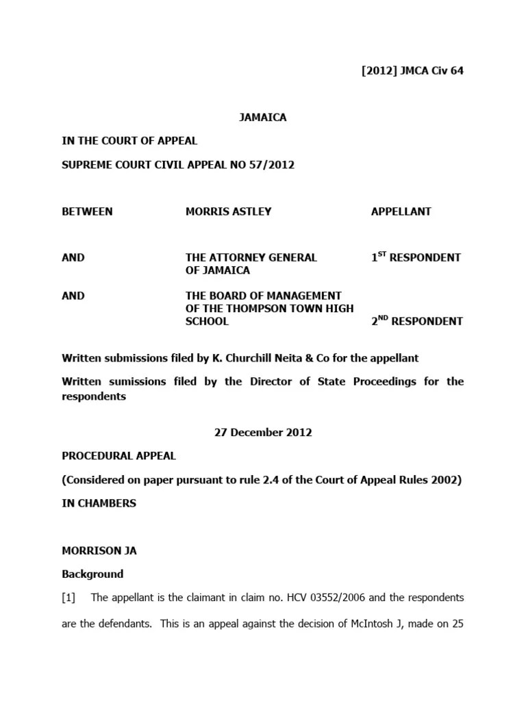 Astley (Morris) V The Attorney General and Another PDF Judgment