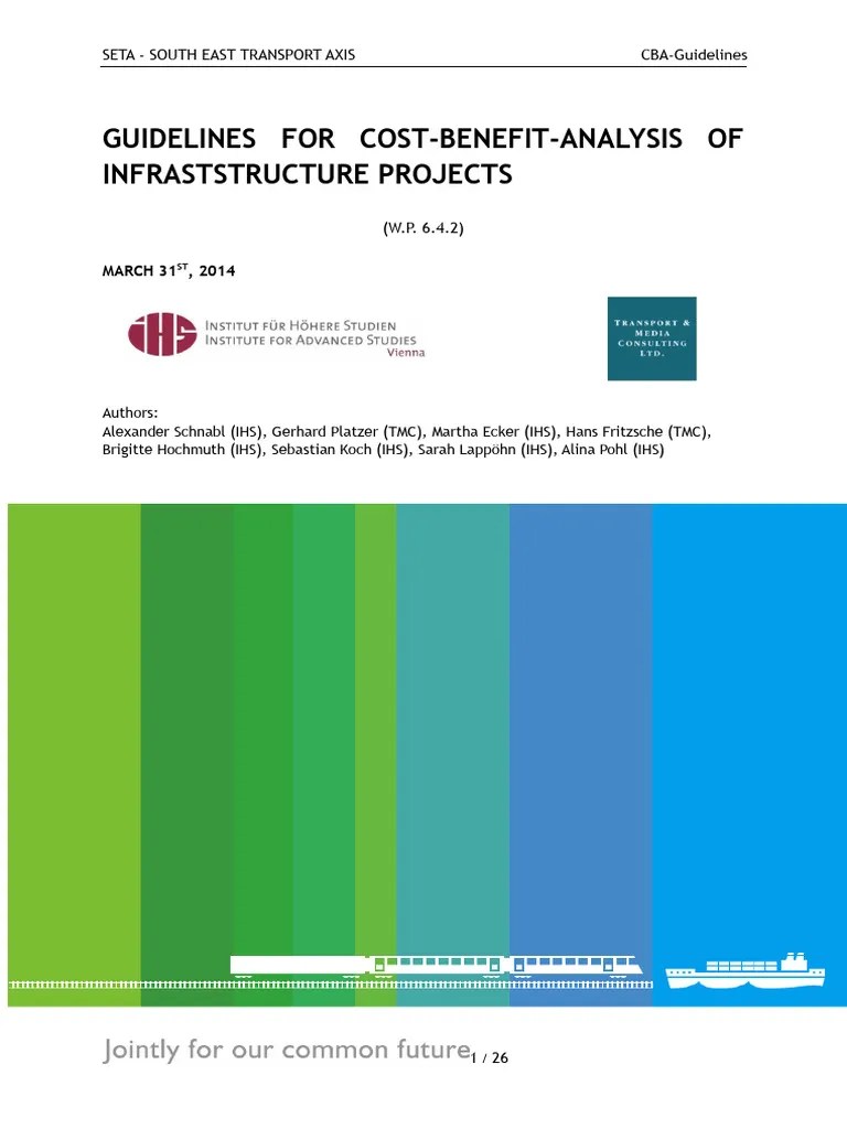 Guidelines For CostBenefitAnalysis of Infraststructure Projects PDF